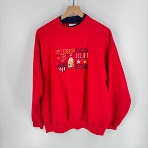 Y2K Millennium USA 2000 Embroidered Red Sweatshirt Vintage XL Patriotic Vintage‎